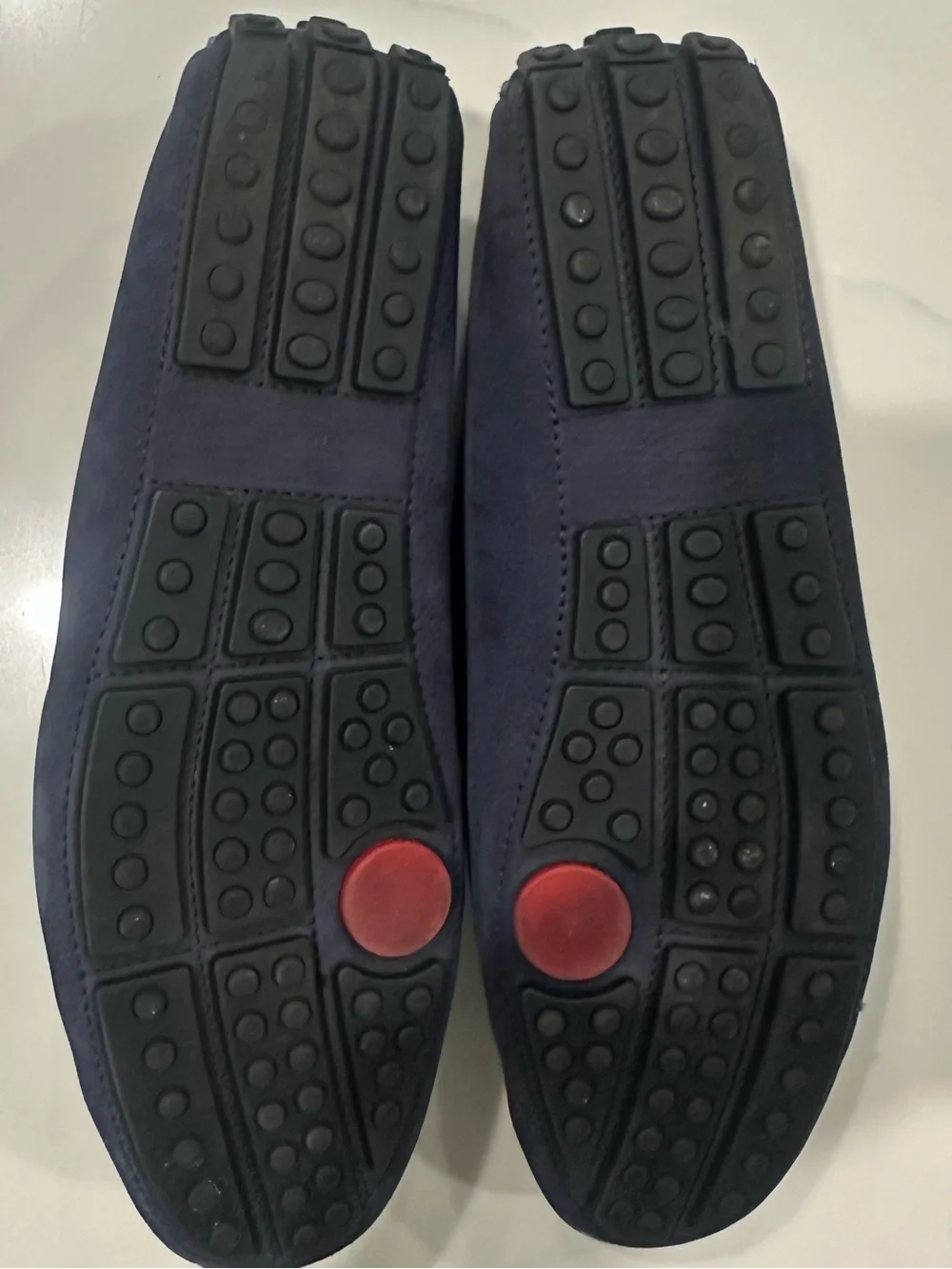 Ferrari x TOD’S Men's Navy Suede Driving Loafers with Red Lining